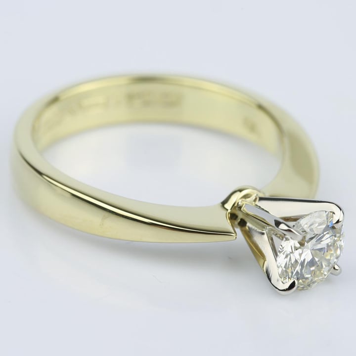 M Color Diamond Engagement Ring In 18k Gold (0.70 Ct.)