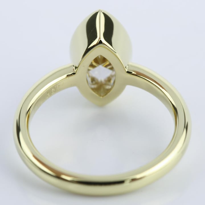 Bezel Set Marquise Diamond Ring In Yellow Gold (1 Carat)