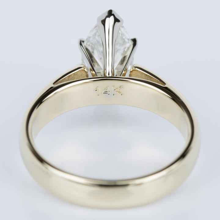 Cathedral Marquise Diamond Ring In Yellow Gold (1.80 Carat) angle 4
