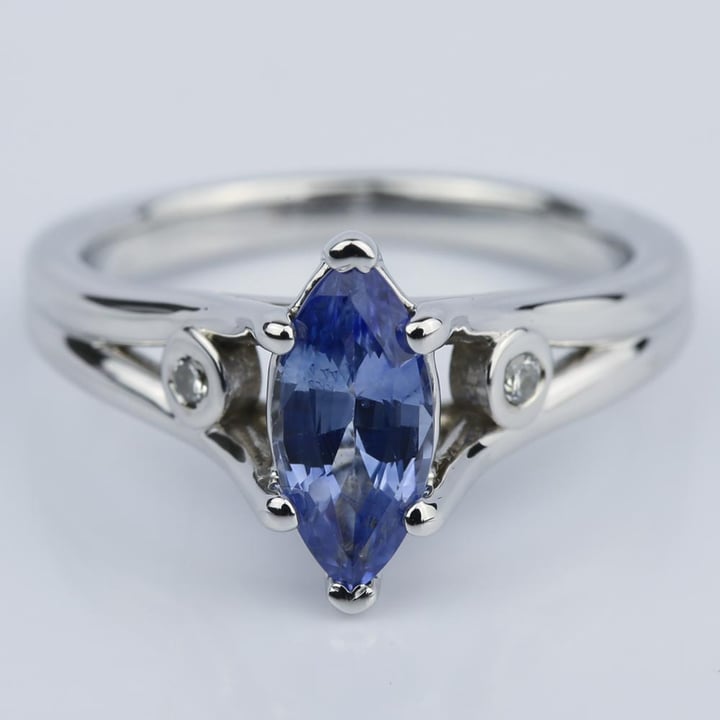 Marquise Sapphire Engagement Ring with Diamond Accents - small
