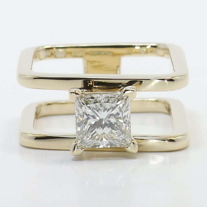 Unique Square Shaped Engagement Ring With 1.60 Carat Princess Diamond - small
