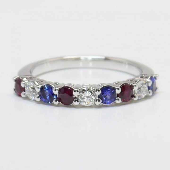 Red, White And Blue Diamond Ring - small