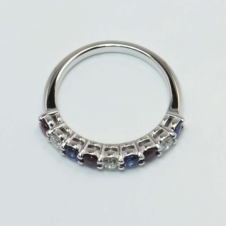 Red, White And Blue Diamond Ring angle 2