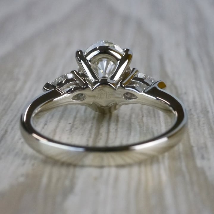 Outstanding Oval Diamond & Pear Cut Diamond Ring angle 4