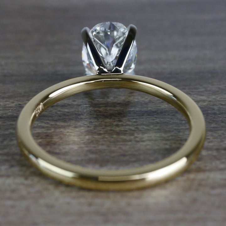 Two Tone Oval Engagement Ring (2.01 Carat) - small angle 4