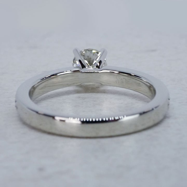 Brilliant Round Diamond Engagement Ring With Pave Emerald Band angle 4