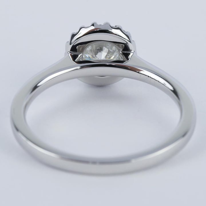 14K White Gold Round Halo Diamond Engagement Ring - small angle 4