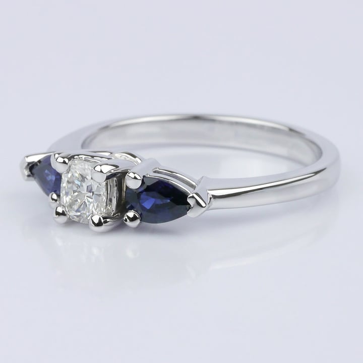 Pear Sapphire Gemstone Engagement Ring  angle 2