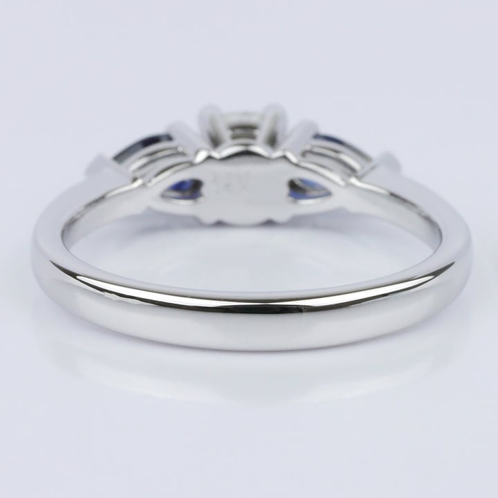 Pear Sapphire Gemstone Engagement Ring  angle 4