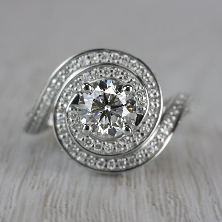 Perfect Swirl Diamond Engagement Ring (1 Carat)