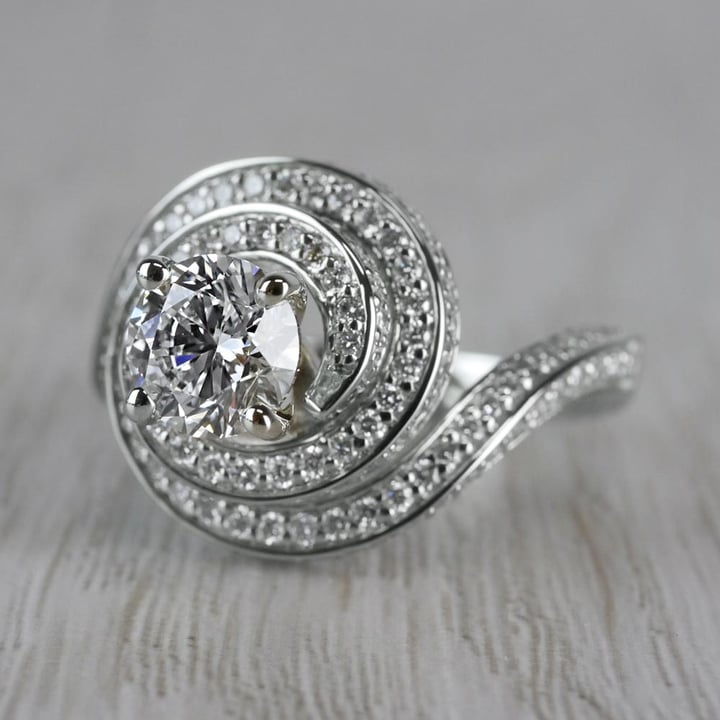 Perfect Swirl Diamond Engagement Ring (1 Carat) - small angle 2
