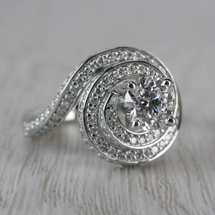 Perfect Swirl Diamond Engagement Ring (1 Carat) - small angle 3