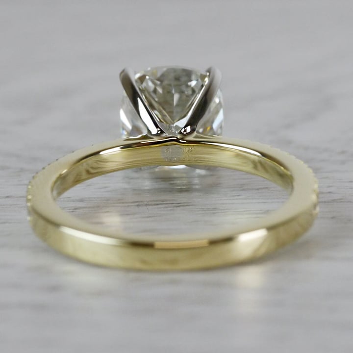 3 Carat Cushion Cut Diamond Ring In Yellow Gold - small angle 4