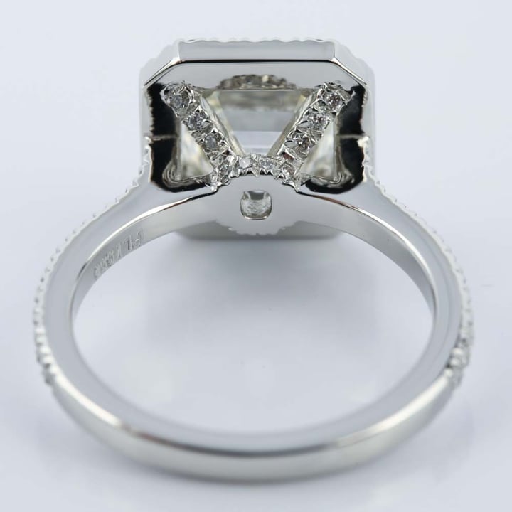 Petite Halo 2.51 Carat Asscher Diamond Engagement Ring - small angle 4