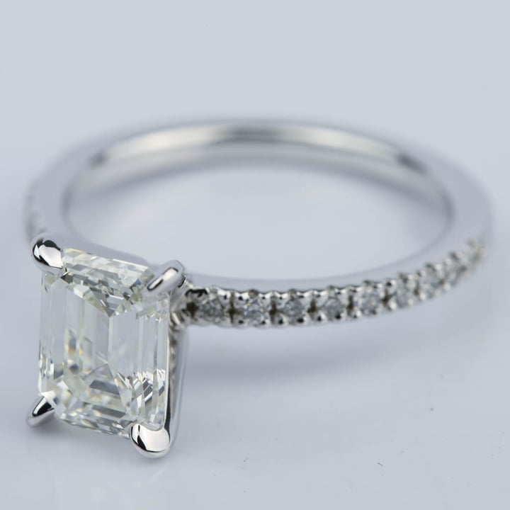 Emerald Cut Diamond Engagement Ring (1.51 Carat) - small angle 2