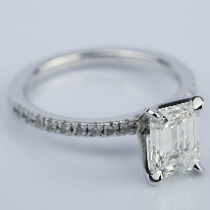 Emerald Cut Diamond Engagement Ring (1.51 Carat) - small angle 3