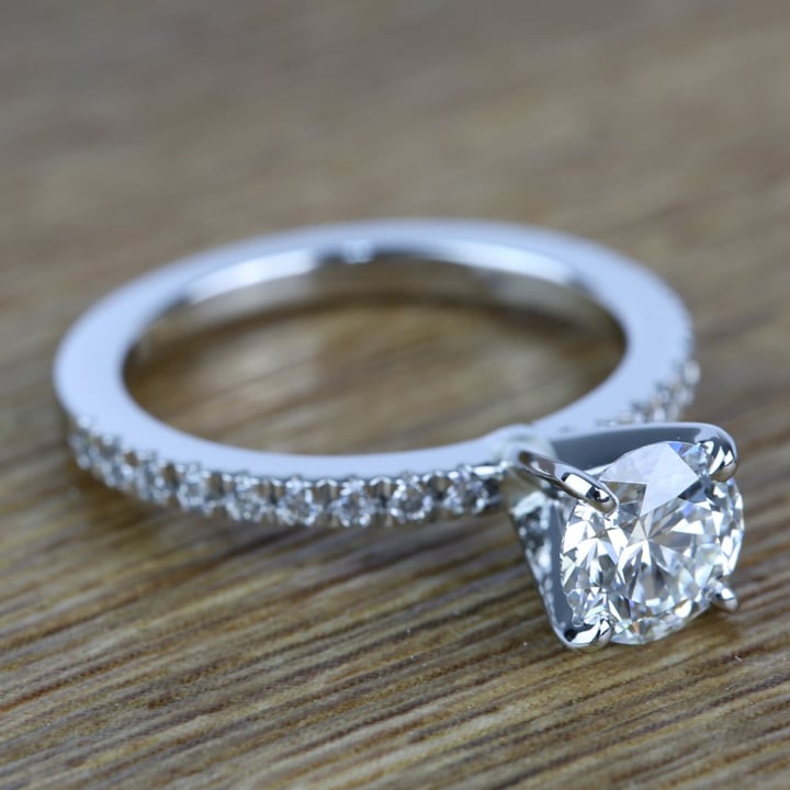 Petite Pave Diamond Ring (0.95 Carat) - small angle 3