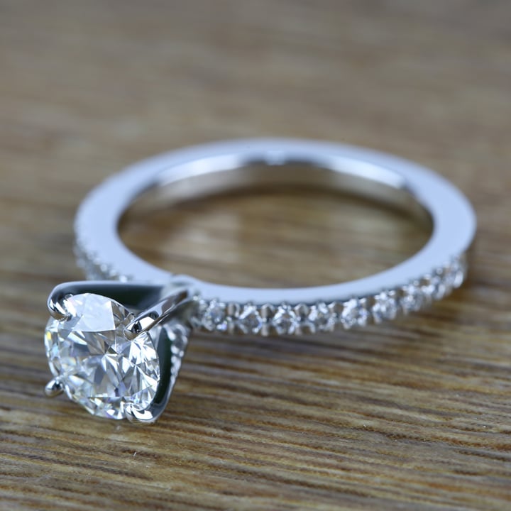Petite Pave Diamond Ring (0.95 Carat) - small angle 2
