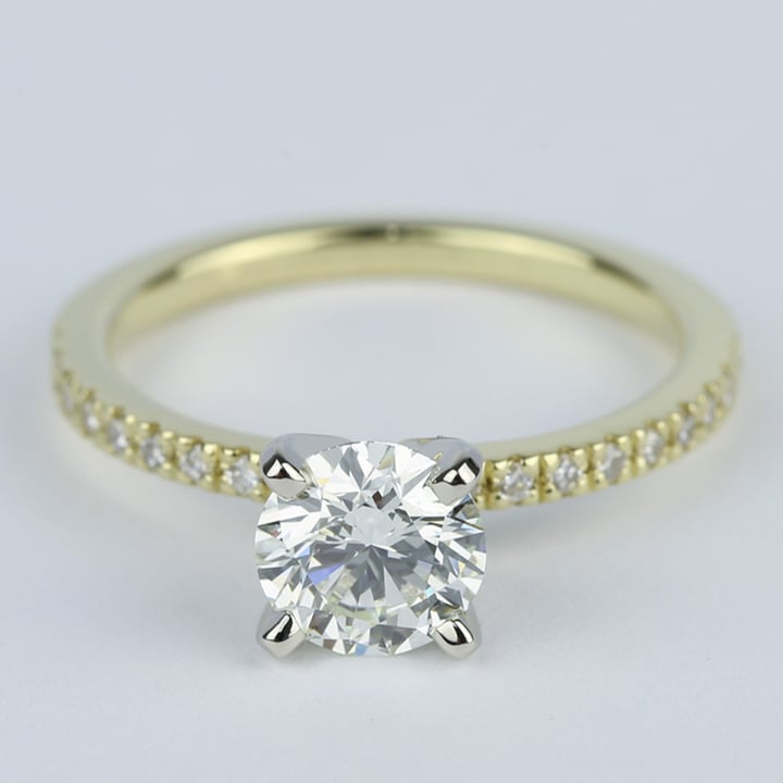K Color Diamond Ring In Yellow Gold (1.12 Carat) - small