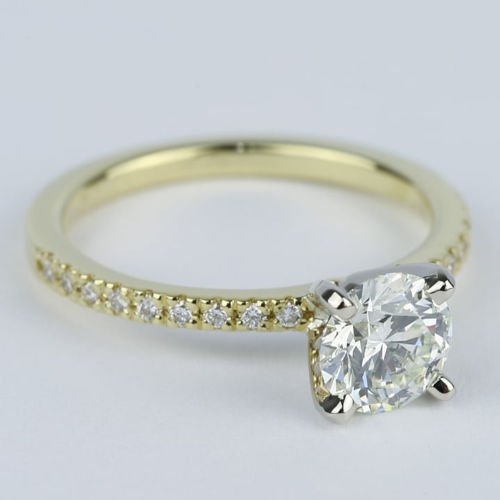 K Color Diamond Ring In Yellow Gold (1.12 Carat) angle 3