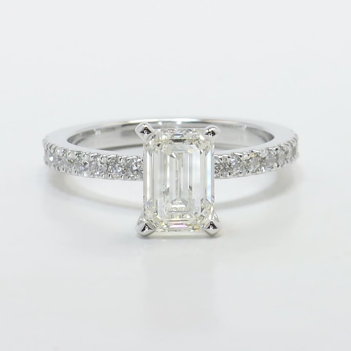 1.40 Carat Emerald Cut Pave Engagement Ring