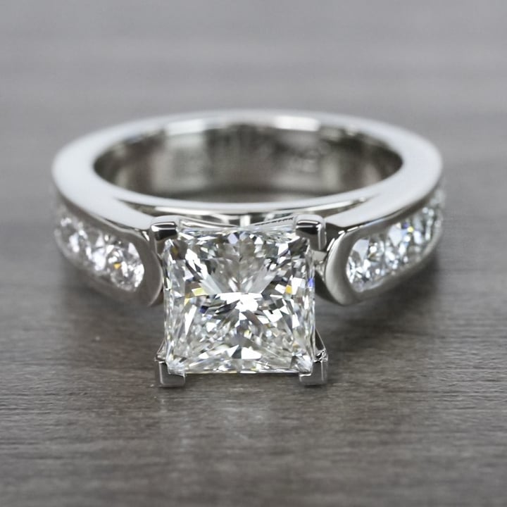 Princess Cut Diamond Engagement Ring - Channel Set