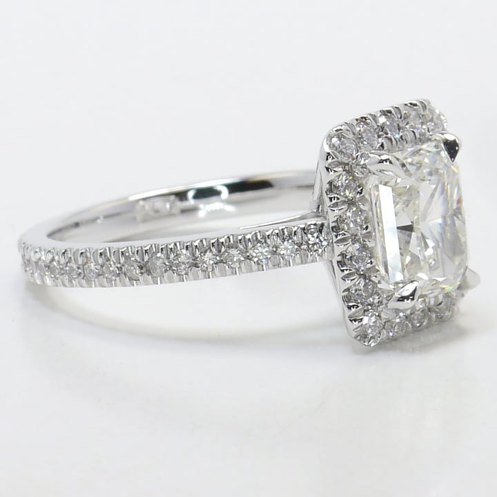 Radiant Cut Halo Diamond Engagement Ring (1.91 Ct) - small angle 3