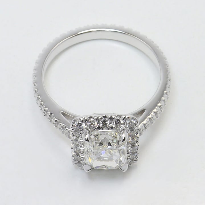 Radiant Cut Halo Diamond Engagement Ring (1.91 Ct) - small angle 4