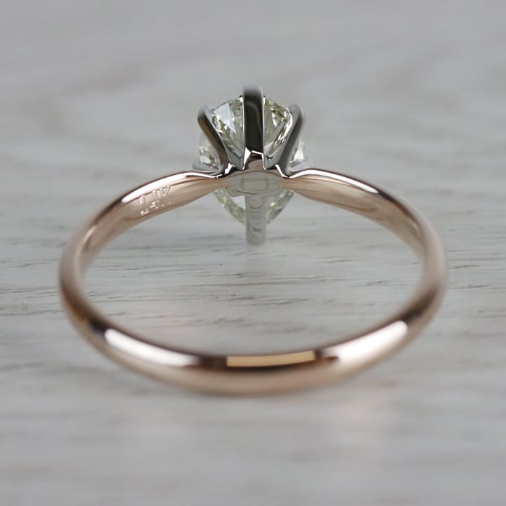 1 Carat Pear Cut Rose Gold Engagement Ring angle 4
