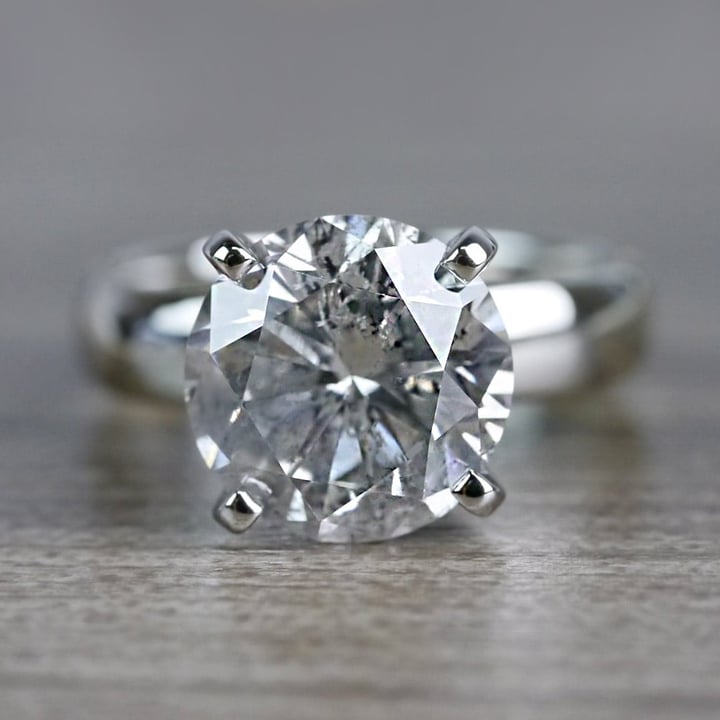 3 Carat Solitaire Round Diamond Ring  - small