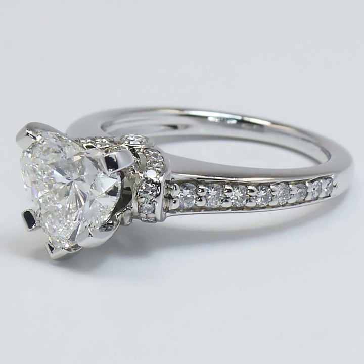 2 Carat Heart Diamond Ring With Surprise Diamonds - small angle 3
