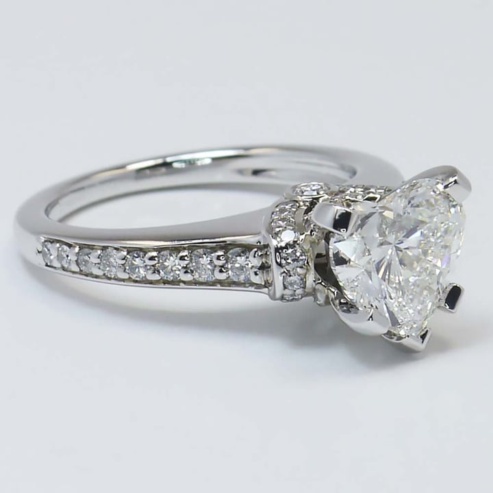2 Carat Heart Diamond Ring With Surprise Diamonds angle 4