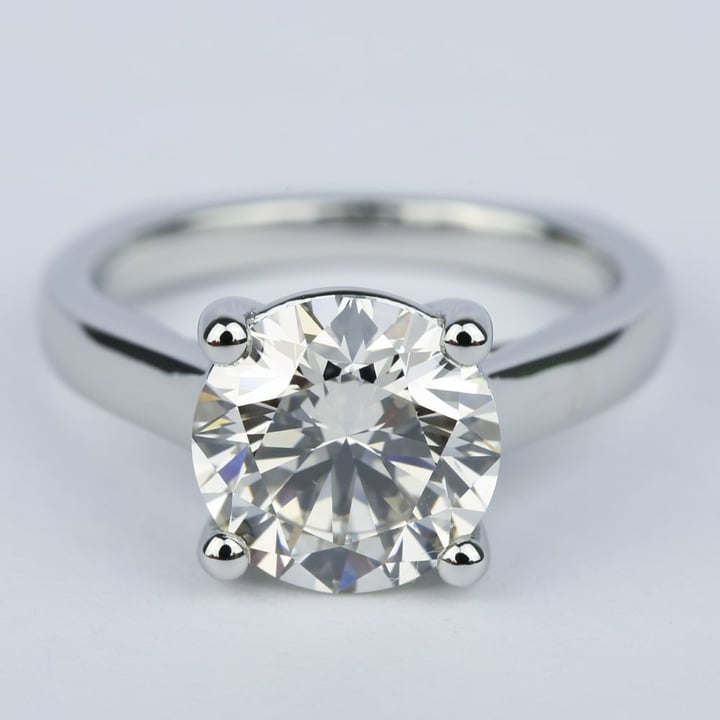3 Carat Rocker Diamond Engagement Ring In Platinum - small