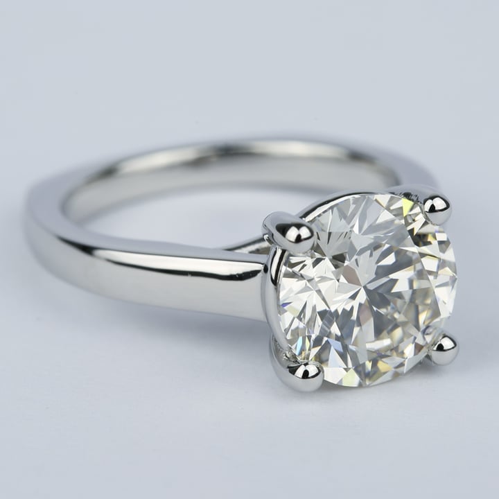 3 Carat Rocker Diamond Engagement Ring In Platinum - small angle 3