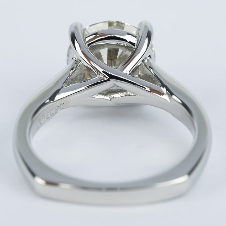 3 Carat Rocker Diamond Engagement Ring In Platinum - small angle 4
