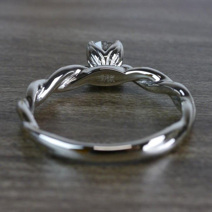Modern Diamond Engagement Ring With Twist Design angle 4