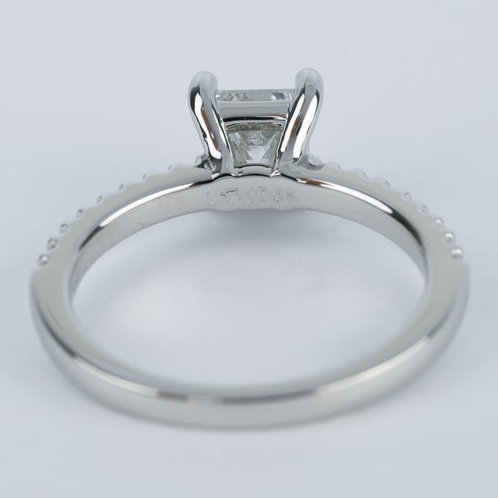 Platinum Princess Scallop Engagement Ring (0.97 Ct.) - small angle 4