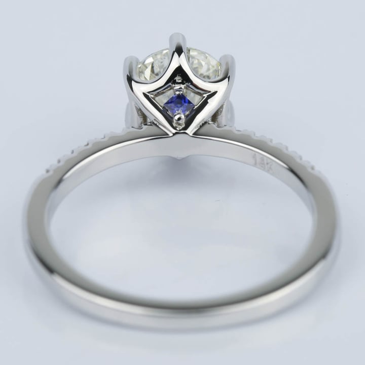 Scallop Diamond and Sapphire Engagement Ring (1.11 ct.) - small angle 4