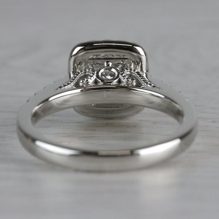 1.5 Carat Princess Diamond Halo Ring In White Gold angle 4