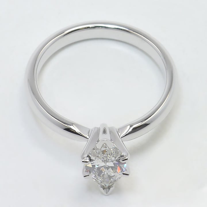 6 Prong Marquise Diamond Ring (0.74 Carat) - small angle 4
