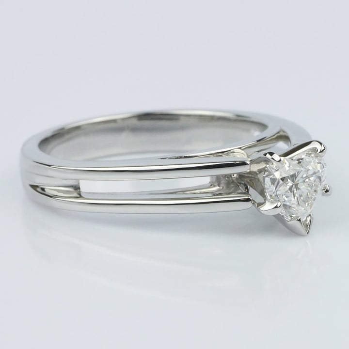 Split Shank Heart Diamond Solitaire Ring (0.58 ct.) angle 3