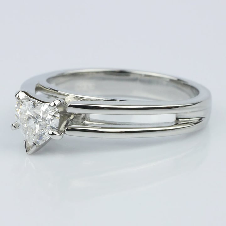 Split Shank Heart Diamond Solitaire Ring (0.58 ct.) angle 2
