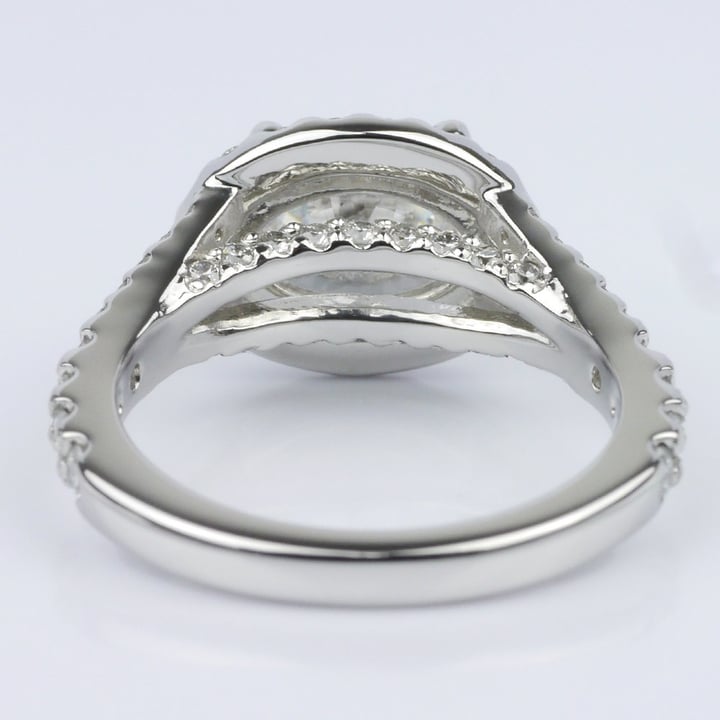 Horizontal Oval Halo Diamond Engagement Ring (2.26 ct.) - small angle 4