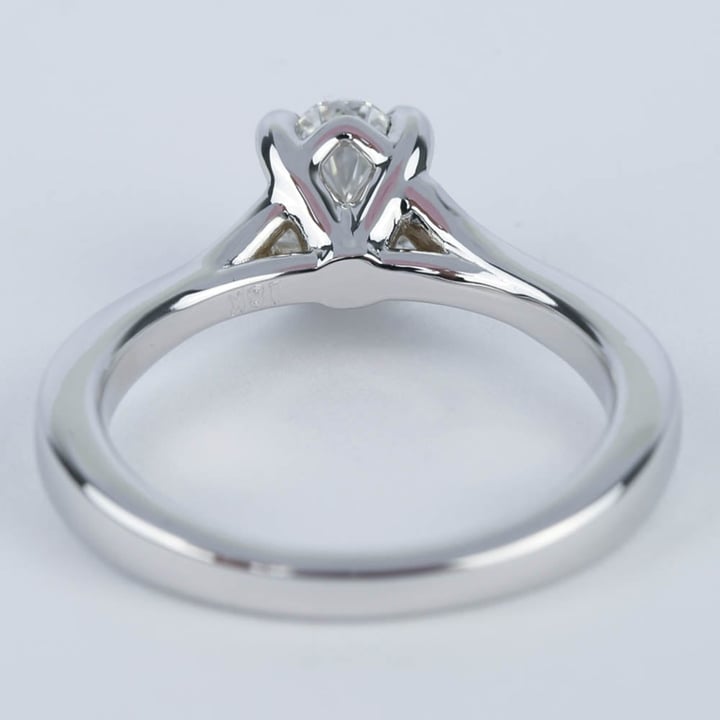 Split Shank Micropave Oval Diamond Engagement Ring (1/2 Carat) - small angle 4