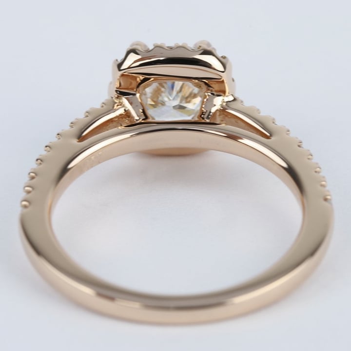 Rose Gold Square Cut Diamond Engagement Ring - small angle 4