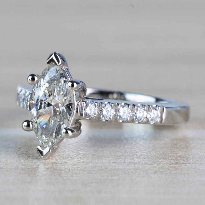 Stunning 1.00 Carat Marquise Diamond Trellis Engagement Ring  - small angle 2