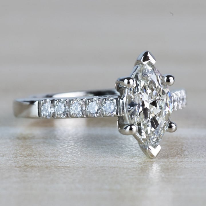 Stunning 1.00 Carat Marquise Diamond Trellis Engagement Ring  - small angle 3