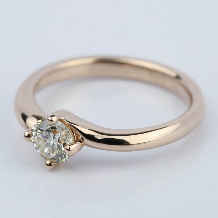 0.50 Carat Swirl Style Engagement Ring In Rose Gold - small angle 2