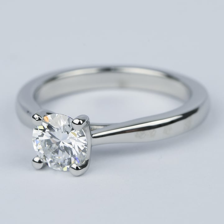 One Carat D Color Diamond Engagement Ring In Platinum - small angle 2