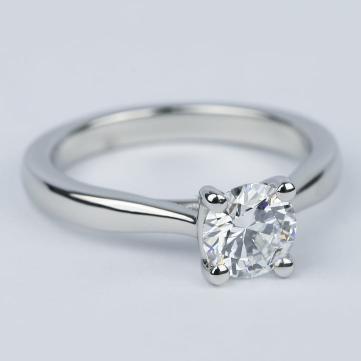 One Carat D Color Diamond Engagement Ring In Platinum - small angle 3
